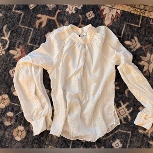 Veronica Beard Silk High Neck Ivory Blouse